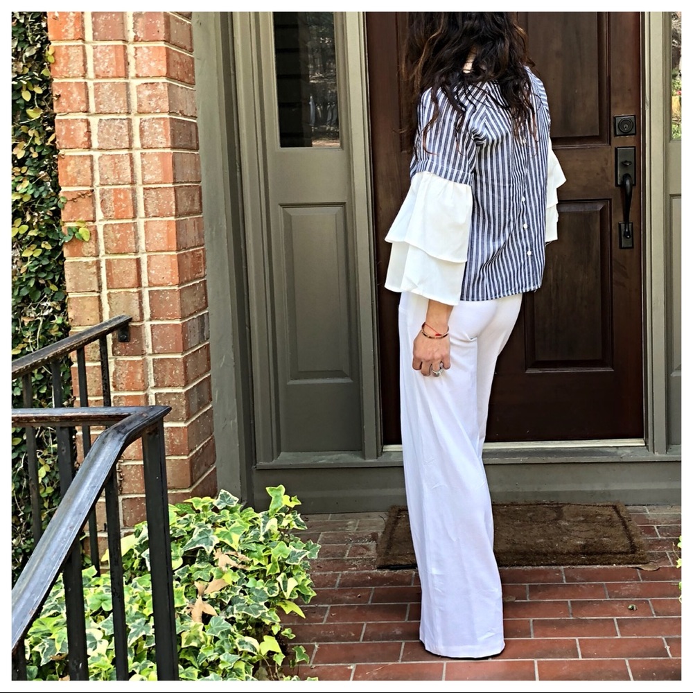 ✨LAST ONE ✨Bell layered sleeves striped top - Picture 7 of 8